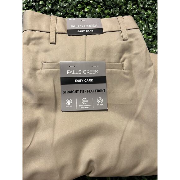 Falls Creek Men’s Pants 36x30 Straight Flat Front Khaki Casual Cotton Blend NWT - Picture 3 of 7